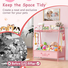 Lomivra dog toy bin wide opening enables easy access to toys for pets.