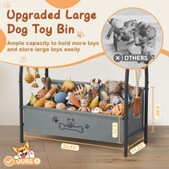 Lomivra large dog toy basket open interior shows spacious toy storage.