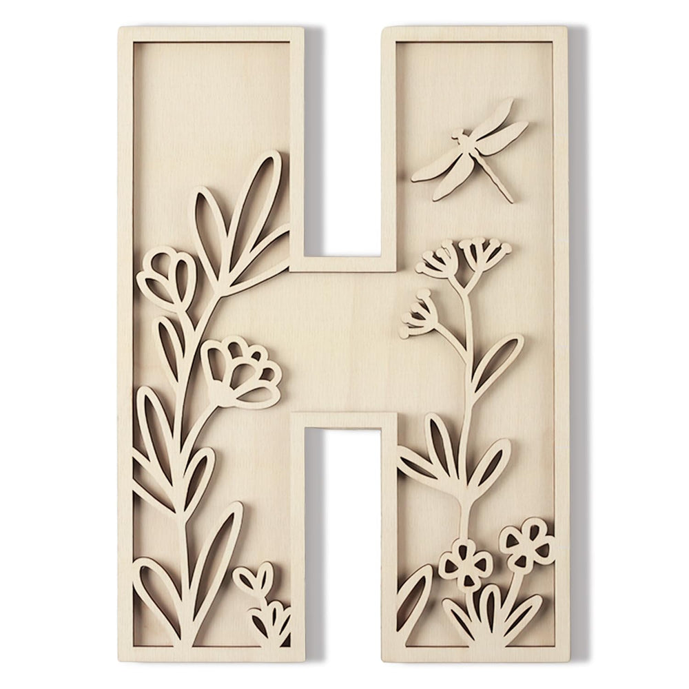 Longan Craft layered letters H 12 inch wall decor for personalized spaces.