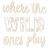 Longan Craft Where The Wild Ones Play Sign assembly pieces for creative wall arrangement.