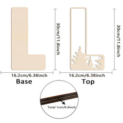 Longan Craft Woodland Layered Letters 12 Inch close-up wood grain for finish options.