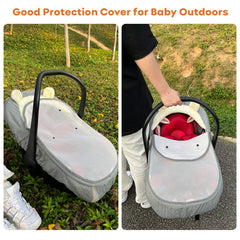 Longdafei baby car seat cover with easy zipper install for quick in-out access.