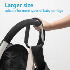 Longomat foam grip stroller hook features a cushioned handle for comfortable use.