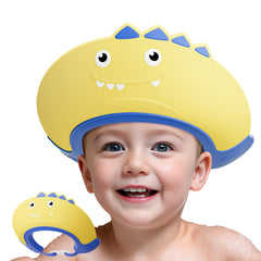 Lonlown baby shower cap dinosaur design keeps hair neat during bath time.