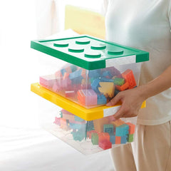 Loobuu baseplate-compatible plate enables stable stacking with other bins for neat rooms