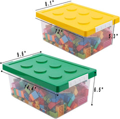 Loobuu small yellow-lid bin demonstrates compact storage for quick toy sorting