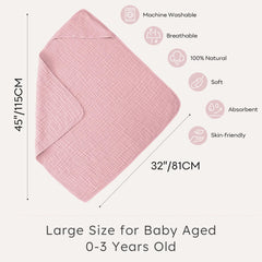 Looxii large hooded towel, 32x32 inch coverage from shoulders to toes.