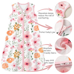 Looxii sleep sack shows safe arm and neck openings for snug fit.