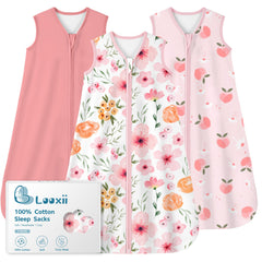 Looxii baby sleep sack fabric close-up shows breathable 100% cotton softness for delicate skin.