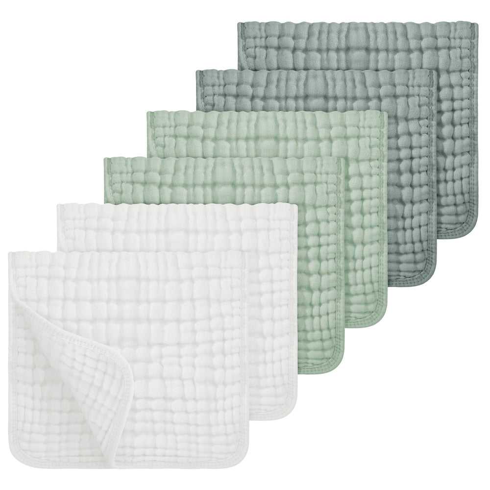 Looxii Muslin Burp Cloths front view showing large 20x10 inch coverage for daily caregiving