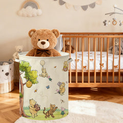 Lopeastar Winnie Bear with PE liner keeps damp towels contained and sanitized for nursery use.