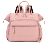 LORADI convertible diaper bag tote with a wide-open top in pink, quick access to baby essentials.