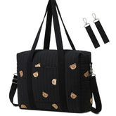 LORADI convertible diaper bag tote viewed as a versatile travel bag for on-the-go parents.