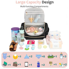 LORADI diaper bag back view highlighting anti-theft pocket for valuables on the go