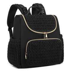 LORADI diaper bag front view showing organized exterior pockets for quick access to baby essentials