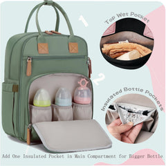 LORADI diaper bag front insulated pockets for bottles
