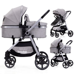 LORTSYBAB 2-in-1 stroller folded for travel and storage