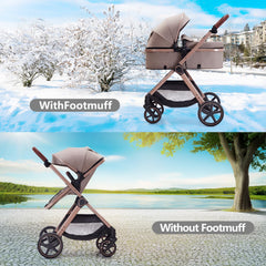 LORTSYBAB beige sun canopy with UV visors shields tiny rider