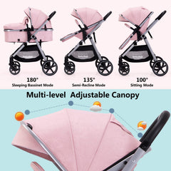 LORTSYBAB stroller with reversible seat for parent- or outward-facing view.