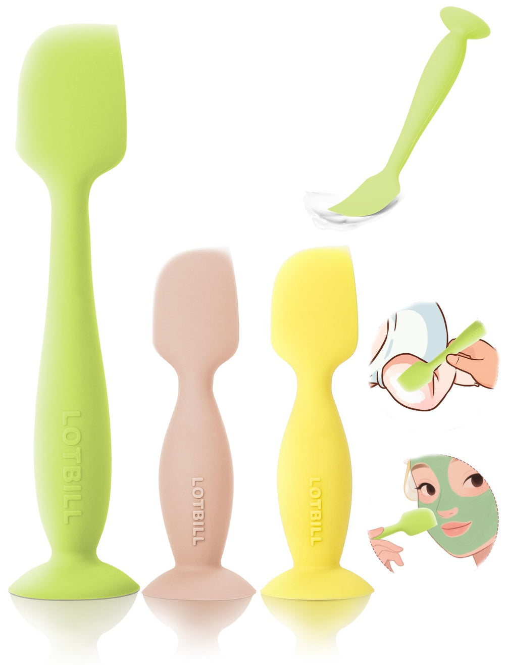 LOTBILL diaper cream spatula full-size green reaches bottom of jar for easy application