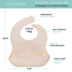 Loulou Lollipop bib Coconut Cream worn by infant, adjustable fit.