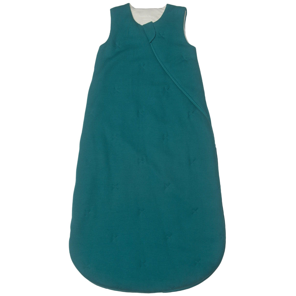Loulou Lollipop waffle-peacock sleepsack shows breathable fabric for comfortable sleep