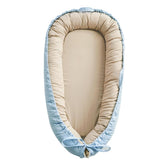 Love Mage baby lounger blue top view: compact, portable newborn spot for supervised tummy time.