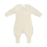 Love to Dream long sleeve sleep bag in olive twigs front view, cozy 1.5 TOG warmth