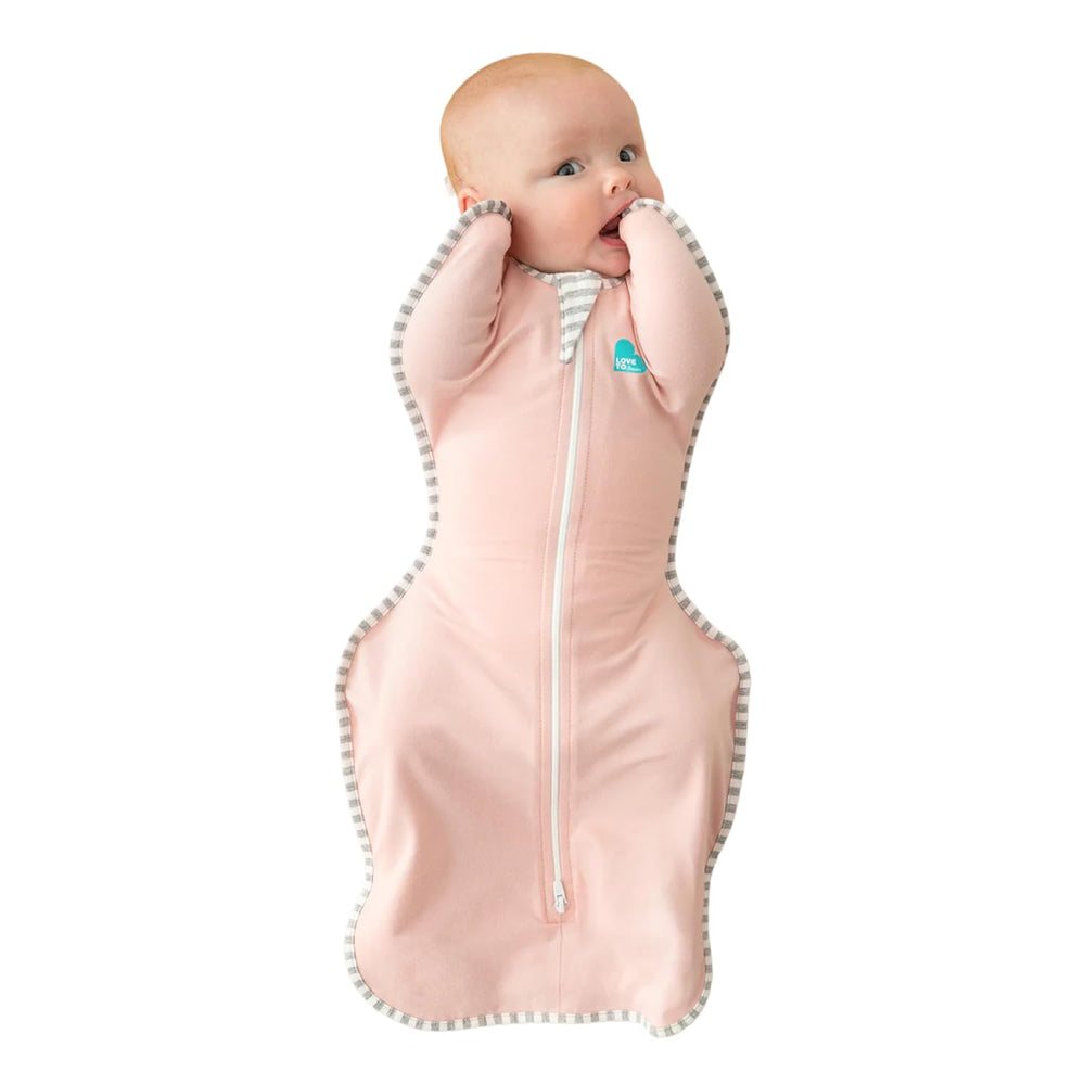 Love to Dream Swaddle Up in dusty pink front view shows snug night comfort.