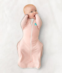 Love to Dream Swaddle UP dusty pink small two-way zipper for quick diaper changes.