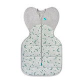 Love to Dream Swaddle Up Extra Warm olive front view shows secure arms-up sleep