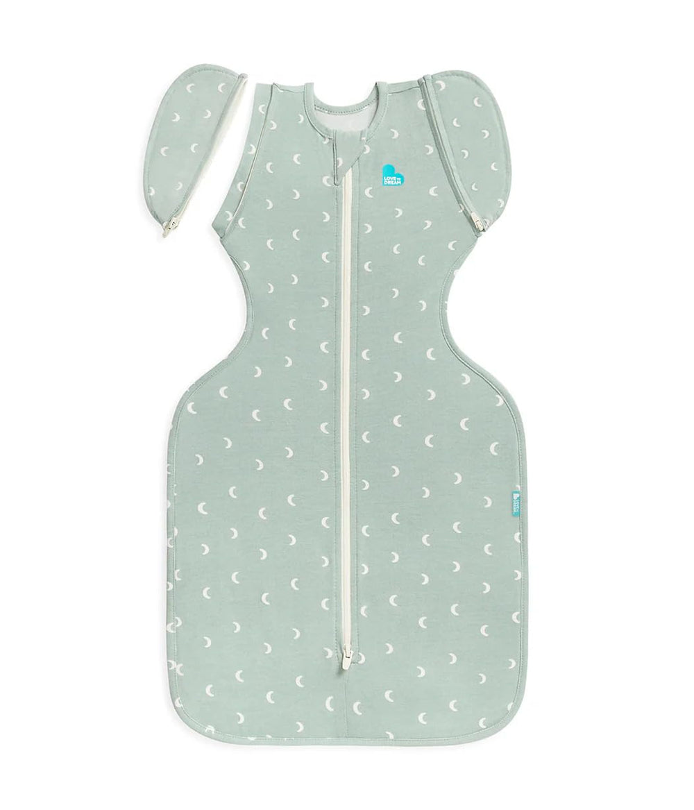 Love to Dream Swaddle Up Transition Bag arms-up design in Twinkle Powder Blue for soothing sleep.