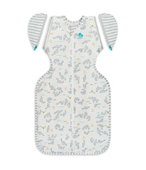 Love to Dream Swaddle Up Transition Bag Grey Seal closed for secure night sleep.