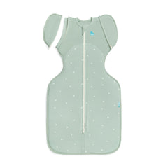 Love to Dream Swaddle Up Transition Bag Olive Twigs front view supports smooth transition sleep.