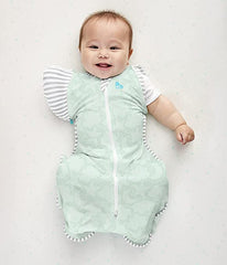 Love to Dream Transition Bag Organic 1.0 TOG Celestial Dot Mint, zip-off wings extended for arm-free options.