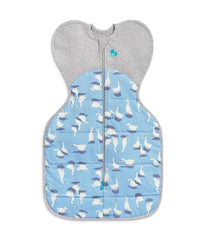 Love to Dream Warm Swaddle Up in Dusty Blue Silly Goose shows sleep tranquil setting for newborns