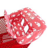 Love&go pink elephant cart cover folded for easy portability.