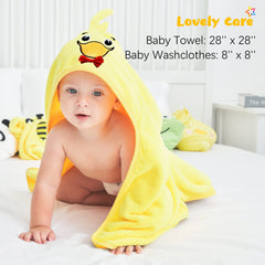 Lovely Care hooded towel in elephant design offering cozy wrap after baths