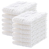 Lovely Care muslin burp cloth, 20x10 inches in white, offers gentle spill coverage.