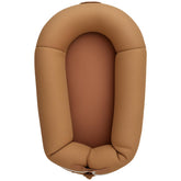 LOVE MAGE baby lounger in breathable cotton brown for skin-friendly naps.