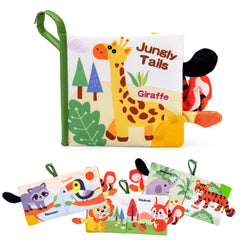 Love&Mini baby cloth book giraffe cover aids tactile exploration during tummy time