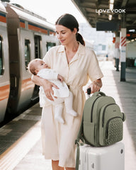 LOVEVOOK bean-green bag uses waterproof material to protect essentials.