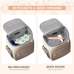 LOVEVOOK diaper backpack wide-opening design for easy access to items