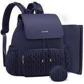 LOVEVOOK diaper bag backpack blue front view with spacious interior.