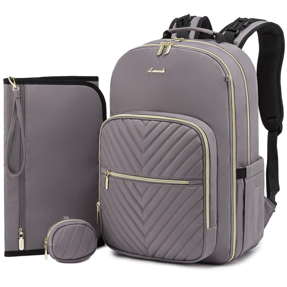 LOVEVOOK diaper bag front view shows spacious pockets for quick baby essentials.