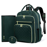LOVEVOOK diaper backpack in dark green, stylish hands-free carry for busy days.
