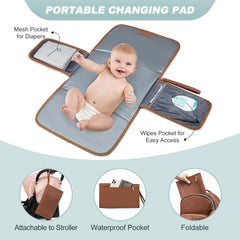 LOVEVOOK diaper bag interior with 18 pockets showing ample storage.