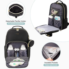 LOVEVOOK diaper bag with changing pad shows easy diaper changes on the go