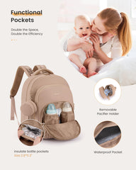 LOVEVOOK diaper bag backpack waterproof material illustration of spill resistance