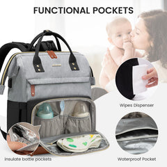 LOVEVOOK diaper bag backpack waterproof wet pocket protects dry items on the go.